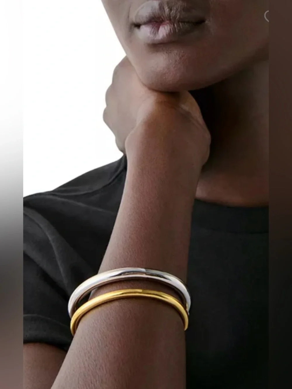 Kate Spade Interlock Cuff Bangle Bracelet Two-Tone Gold & Silver Open NWT $128$ - Picture 5 of 9